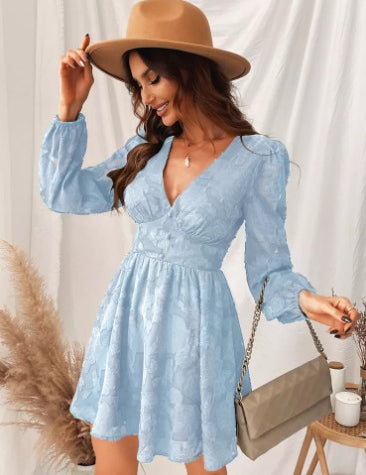 ANNA | Delightful Satin Dress with Puff Sleeves
