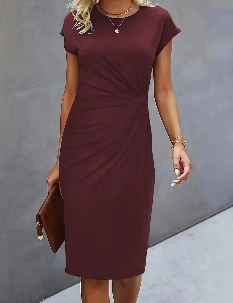 Grace | Midi Dress with Front Knot Design
