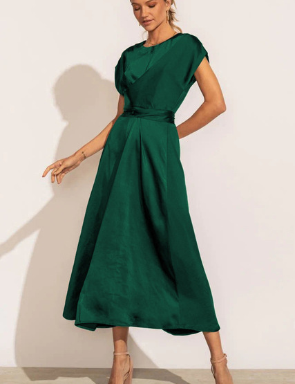 JASMIN | Cross-Over Satin Dress