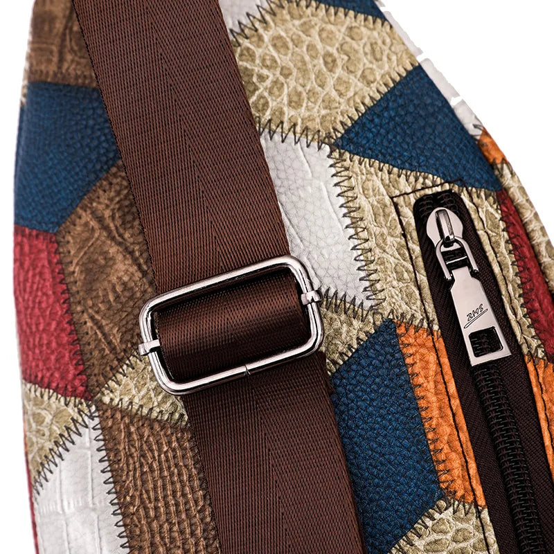 Fleur | Women's Color Block Crossbody Bag made of embossed PU Leather