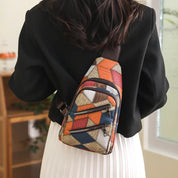 Fleur | Women's Color Block Crossbody Bag made of embossed PU Leather