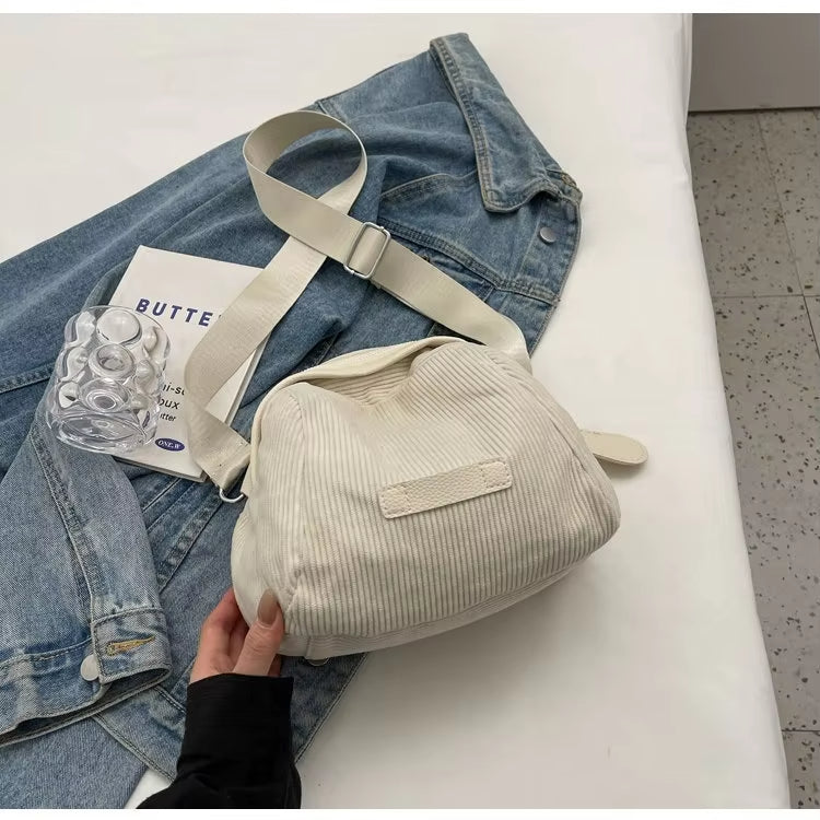Eva | Simple Corduroy Shoulder Bag