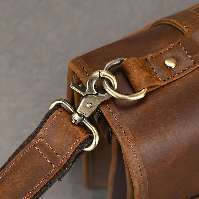 Daniel | Men's Leather Crossbody Messenger Laptop Bag Travel Bag