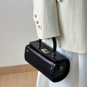 Eva | Vintage Leather Cylinder Crossbody Sling Handbag