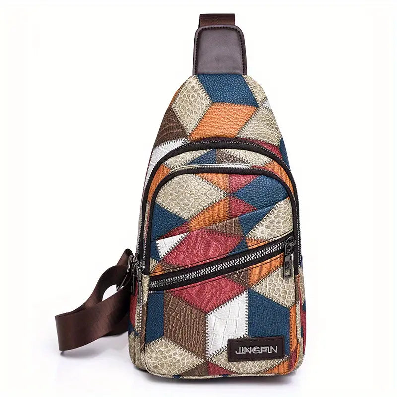 Fleur | Women's Color Block Crossbody Bag made of embossed PU Leather