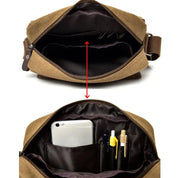 Luca | Small Canvas Crossbody Messenger Bag with Multiple Compartments