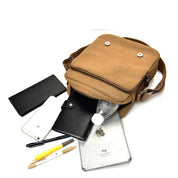 Luca | Small Canvas Crossbody Messenger Bag with Multiple Compartments