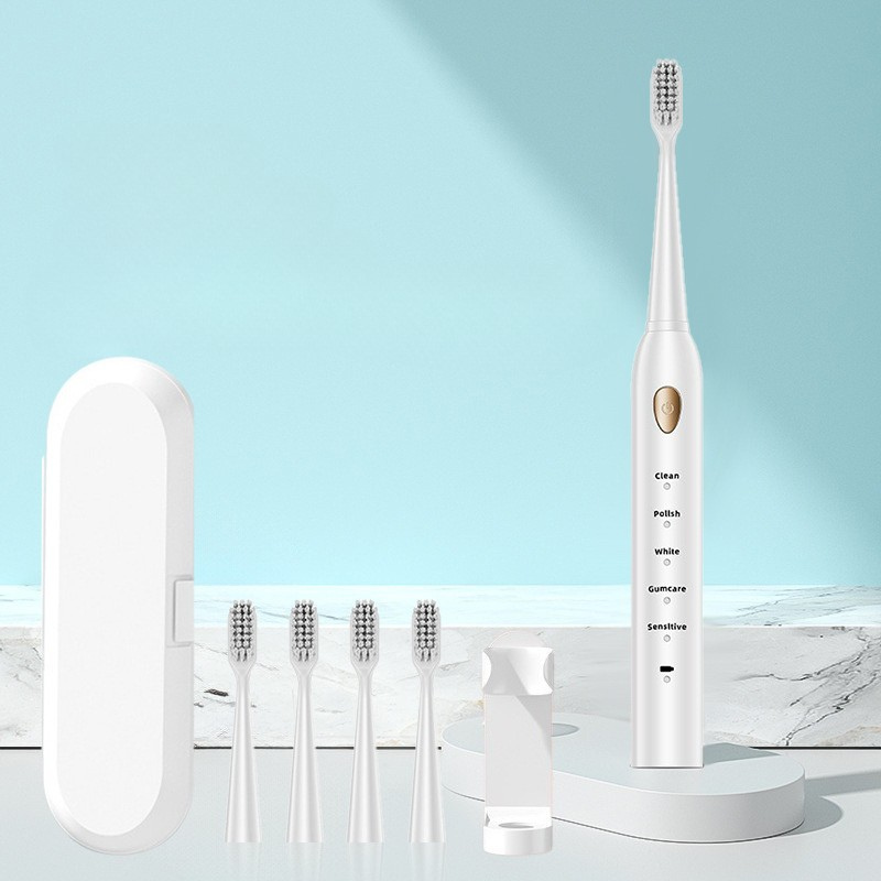 B-1 White with 4 brush heads + travel case + stand