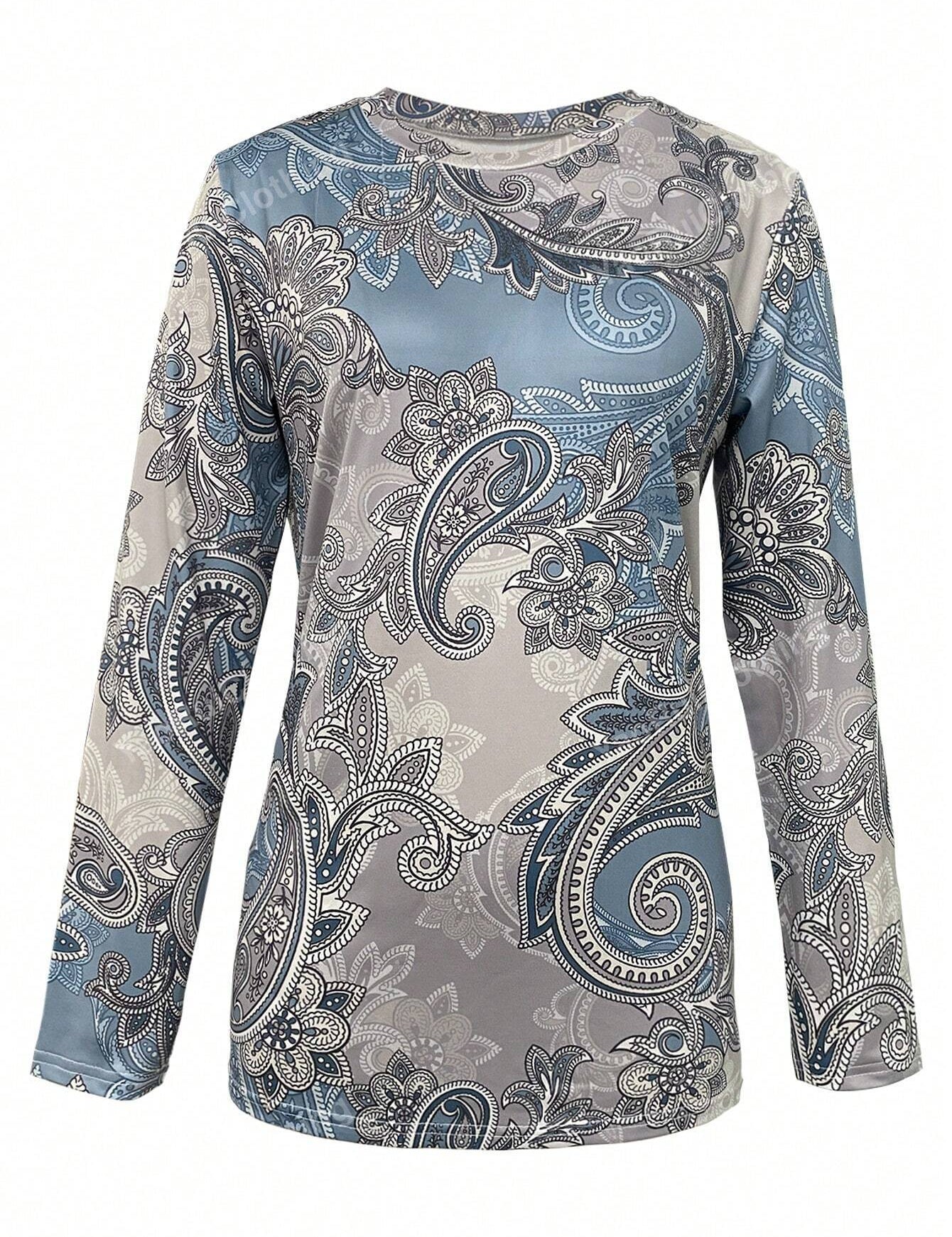 Elegant women's sweater with art printing for winter-2