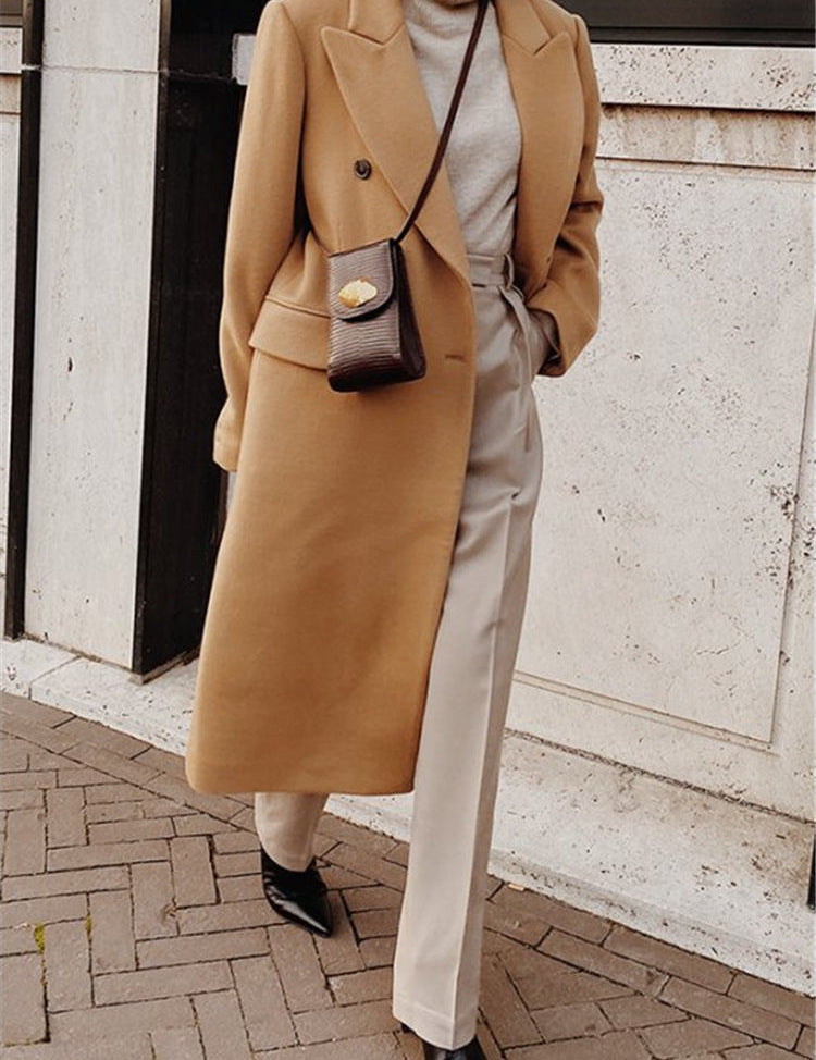 Hain | Women's Double-Breasted Long Trench Coat | Winter