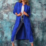 Long female sweater with wave pattern - warm & elegant-5