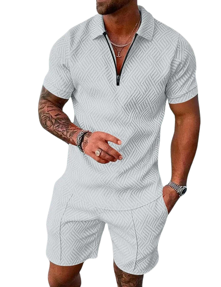 Peter | Stylish Textured Polo and Short Set