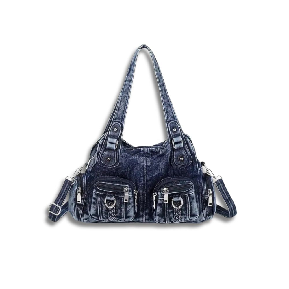 Daisy | Vintage Washed Denim Crossbody Messenger Bag