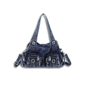 Daisy | Vintage Washed Denim Crossbody Messenger Bag