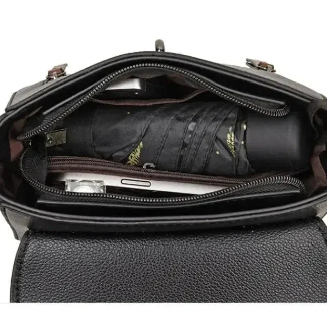 Lotte | Retro Leather Handbag with Buckle for Women