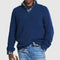 Men’s Half-Zip Knit Sweater - Ribbed Texture - High Collar - Relaxed Fit-5