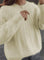Fluffy knitting sweater made of acrylic fiber for women-4