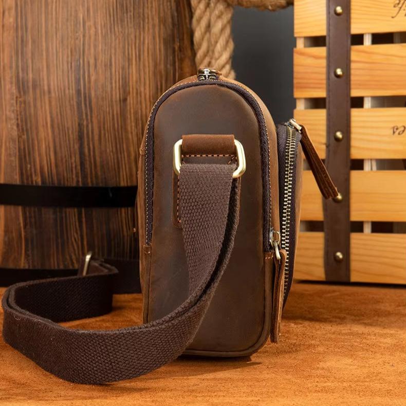 Kai | Men's Vintage Leather Crossbody Sling Travel Bag