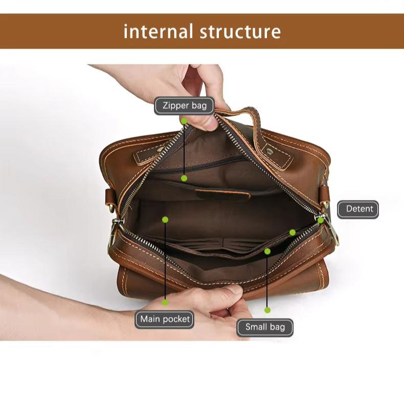 Lucas | Retro Leather Small Crossbody Messenger Bag