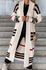 Modern women's sweater with strip pattern, loose & comfortable-4