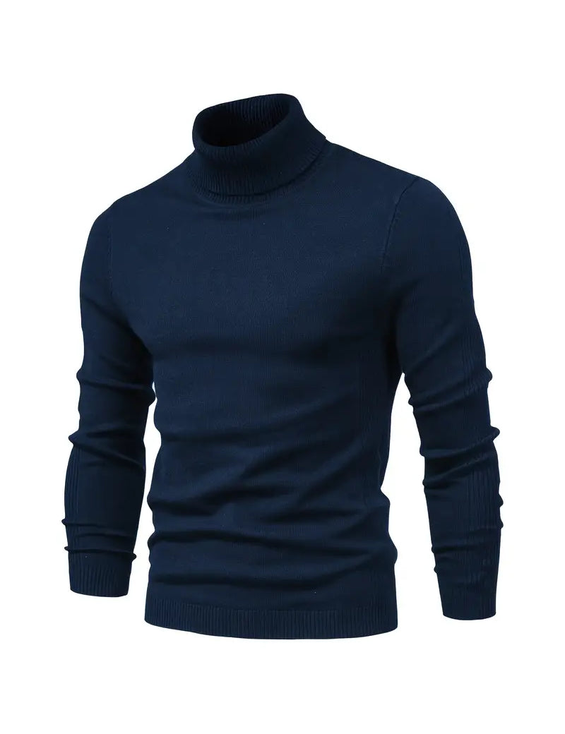 Men’s Turtleneck Sweater - Slim Fit - Soft Knit - Long Sleeve Smart Casual Wear-3