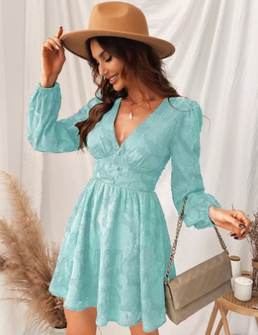ANNA | Delightful Satin Dress with Puff Sleeves