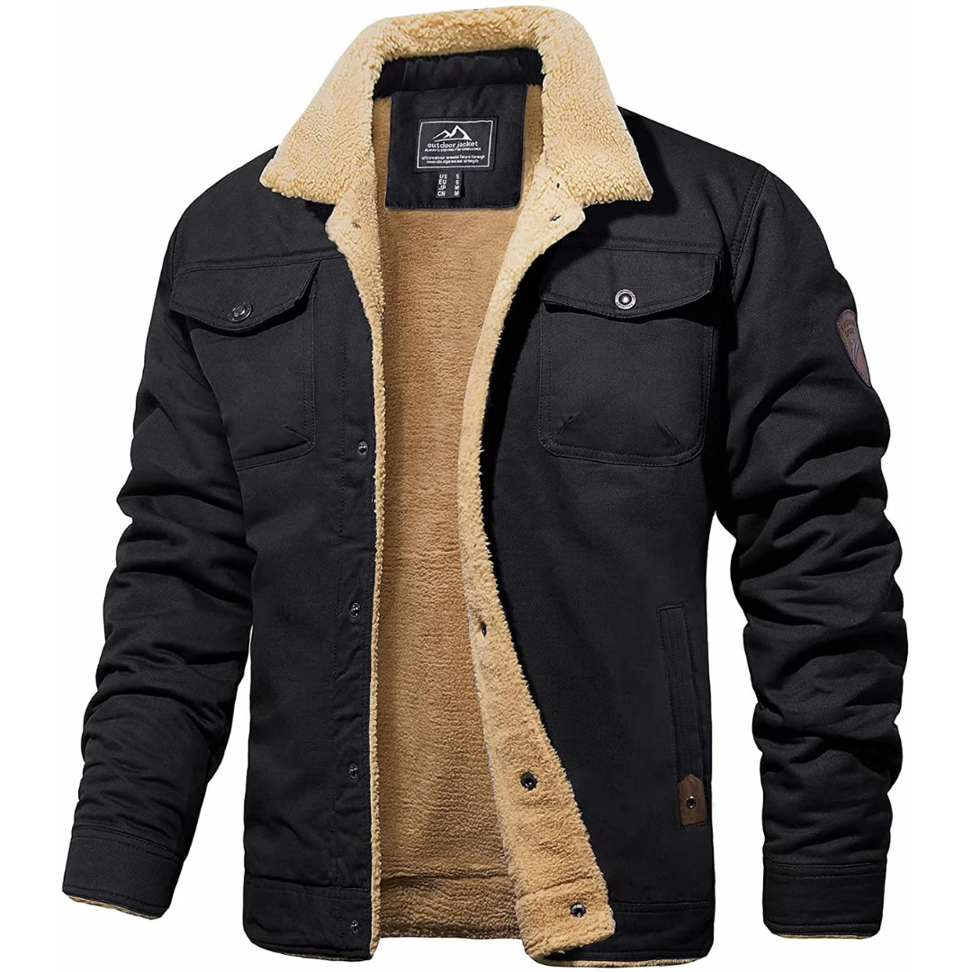 Men's warm winter thick jacket | Down button-2