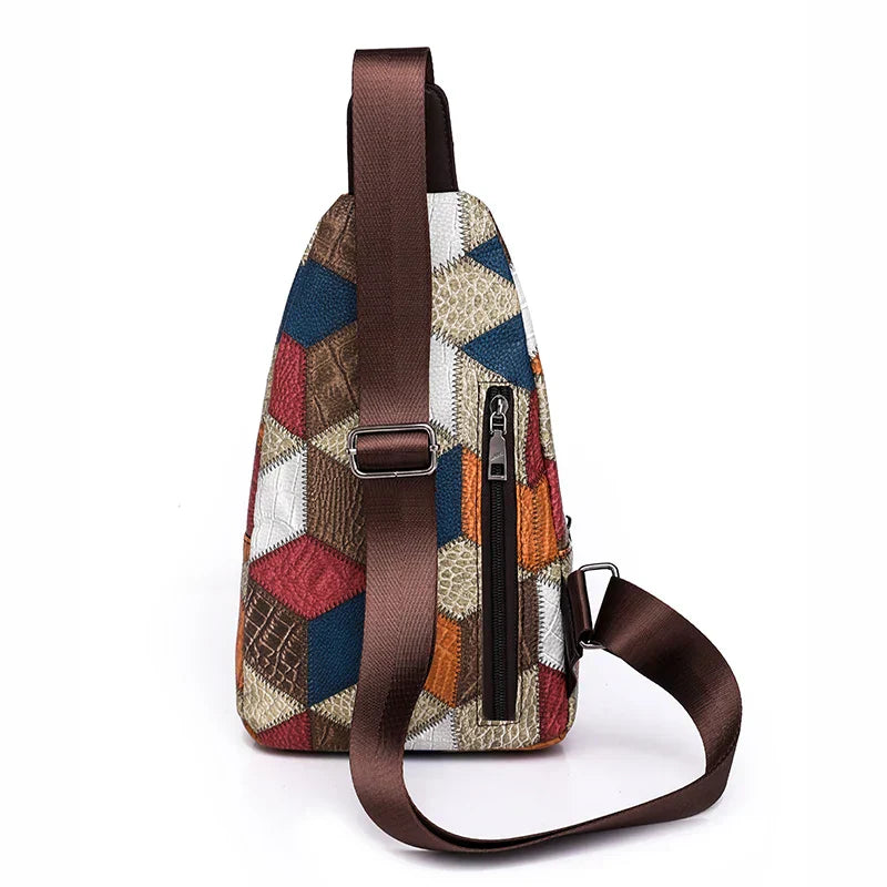 Fleur | Women's Color Block Crossbody Bag made of embossed PU Leather
