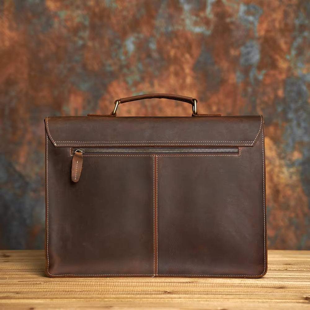 Liam | Retro Leather Crossbody Laptop Travel Messenger Handbag