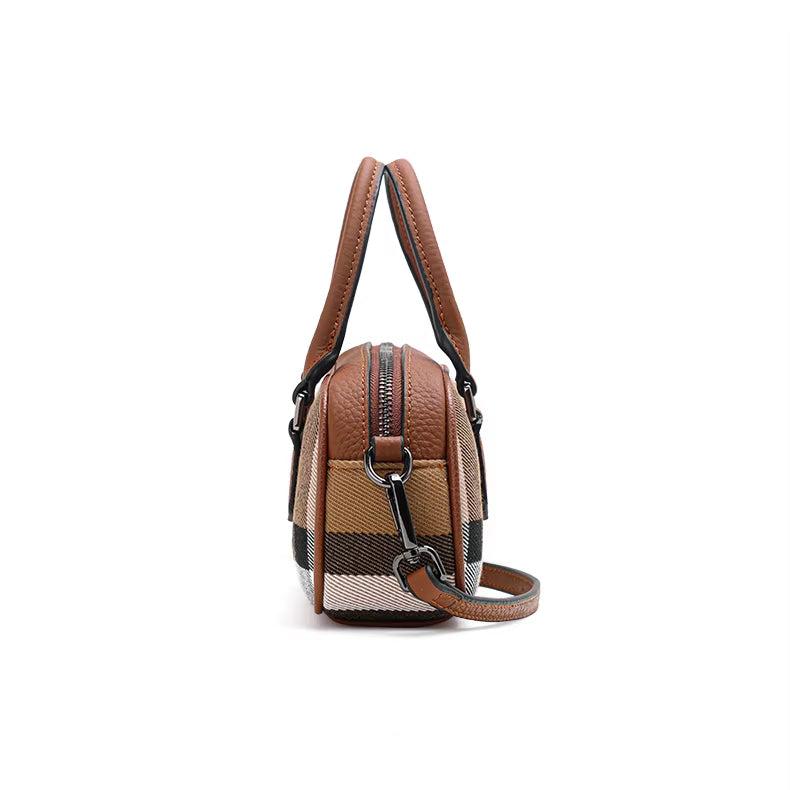 Iris | Vintage Plaid Canvas Shoulder Bag