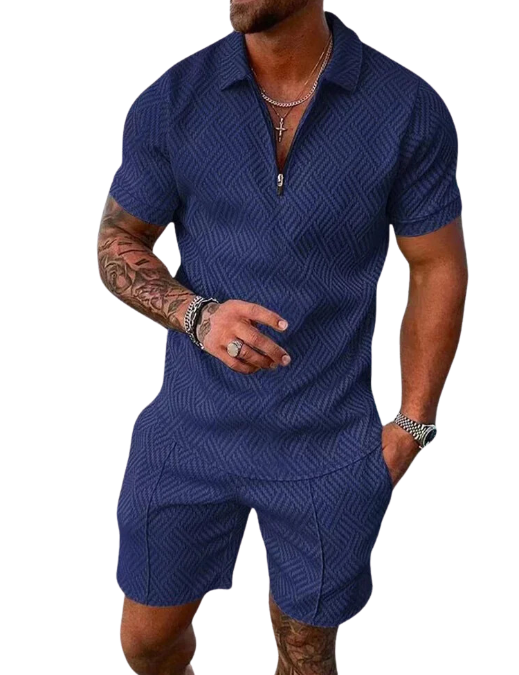 Peter | Stylish Textured Polo and Short Set