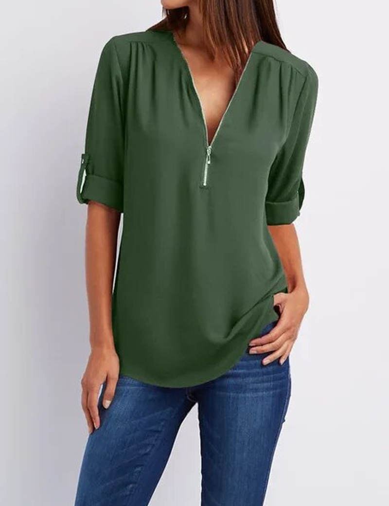 SARAH | Elegant V-Neck Blouse