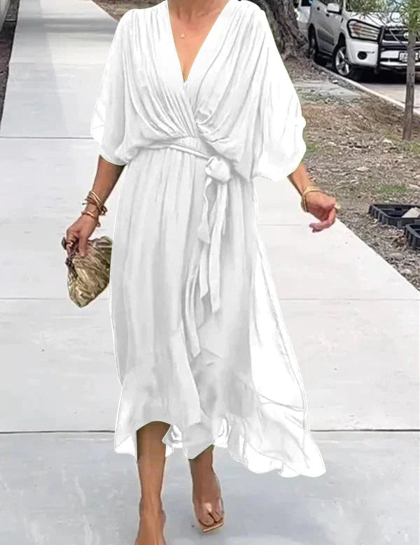 Yvette | Elegant Women's Flowy V-Neck Dress