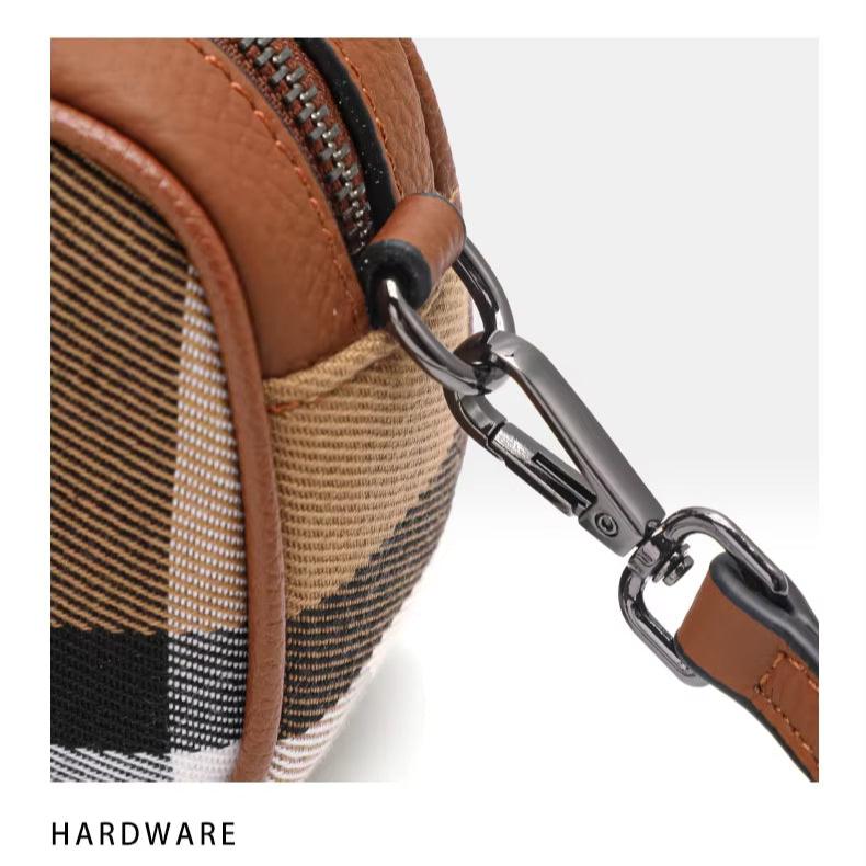 Iris | Vintage Plaid Canvas Shoulder Bag