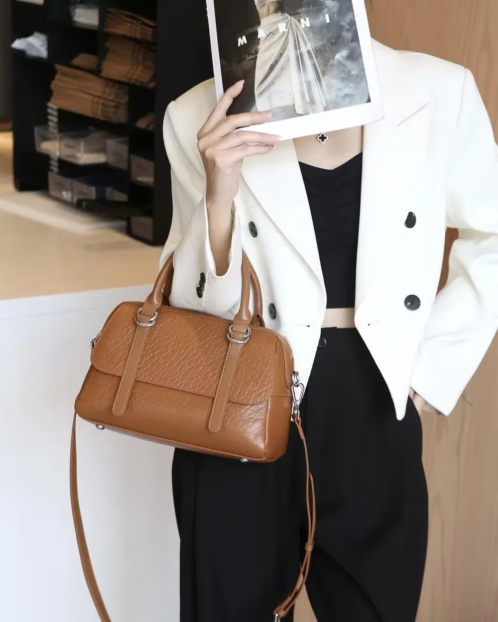 Ella | Women's Elegant Leather Crossbody Sling Handbag