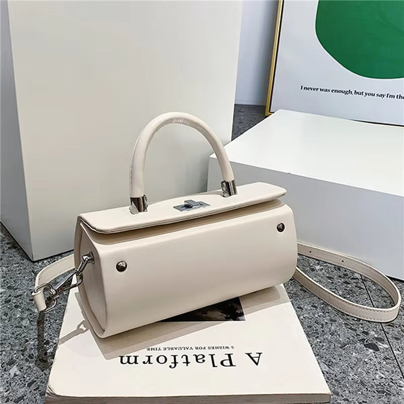 Eva | Vintage Leather Cylinder Crossbody Sling Handbag
