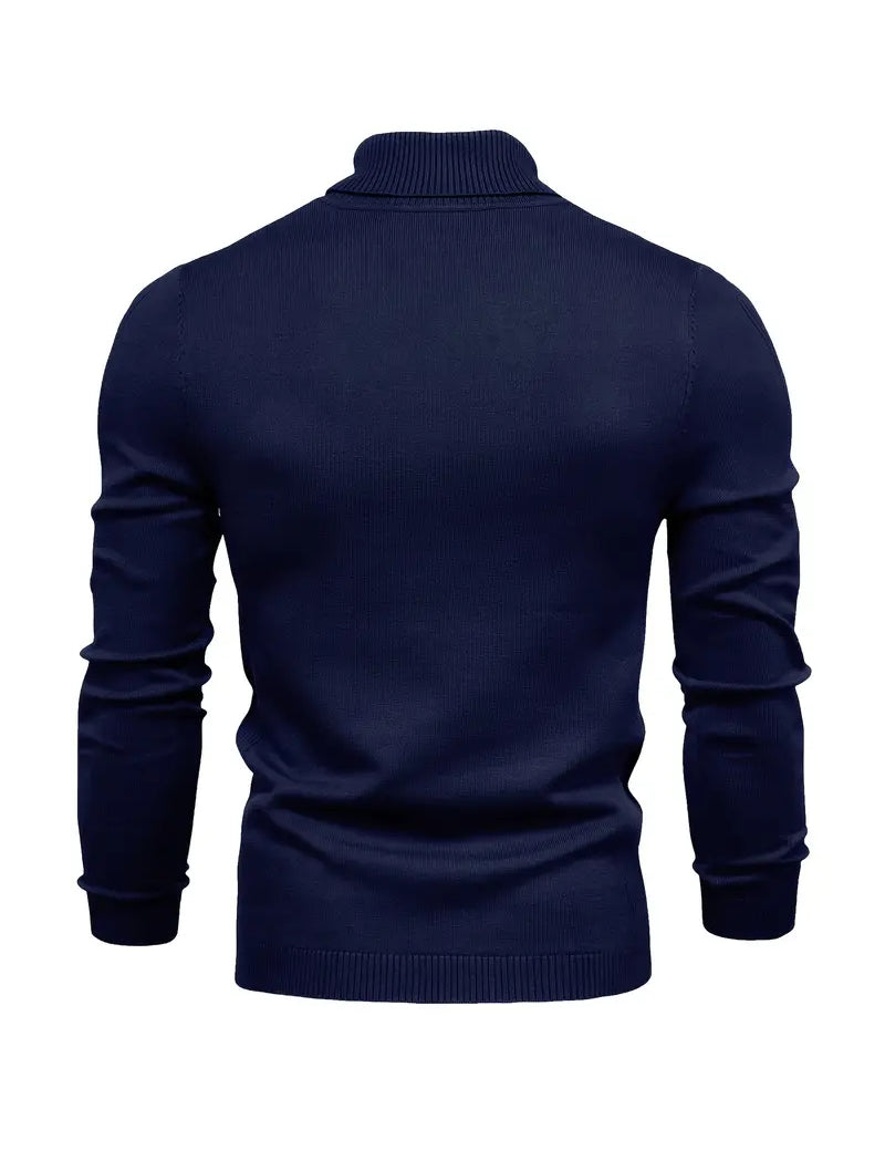 Men’s Turtleneck Sweater - Slim Fit - Soft Knit - Long Sleeve Smart Casual Wear-4