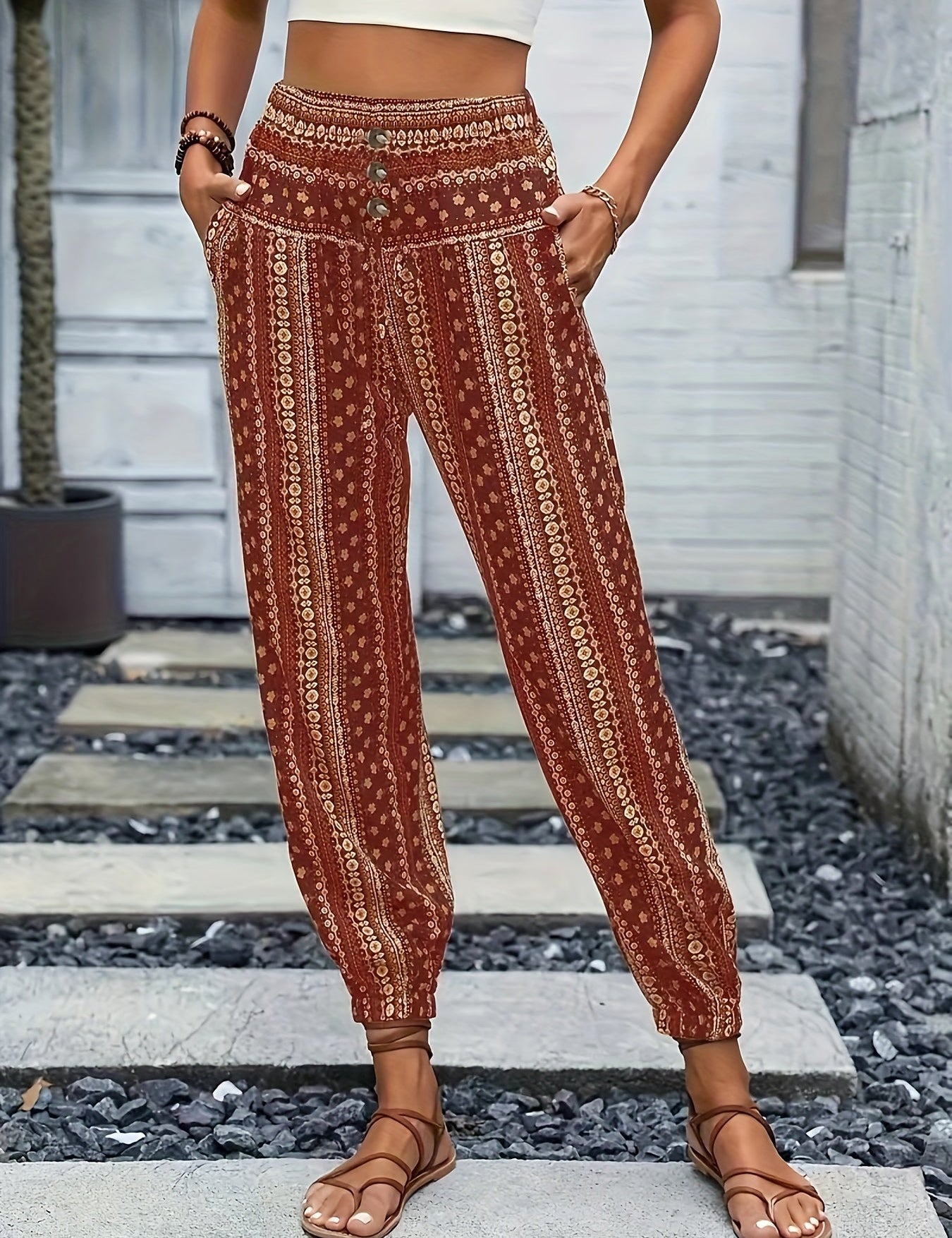 Viviana | Stylish High-Waist Printed Pants