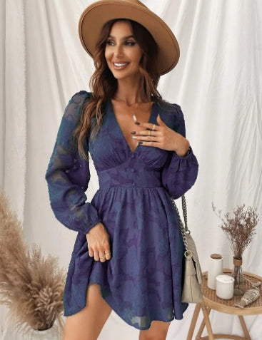 ANNA | Delightful Satin Dress with Puff Sleeves