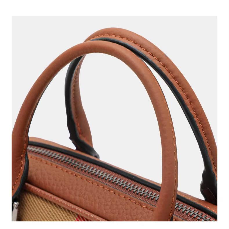 Iris | Vintage Plaid Canvas Shoulder Bag