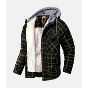 Men's checker hood button down jacket | Long -sleeved-5