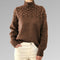 Sweater with elegant and warm turtleneck, cross-stitch design, unisex-5