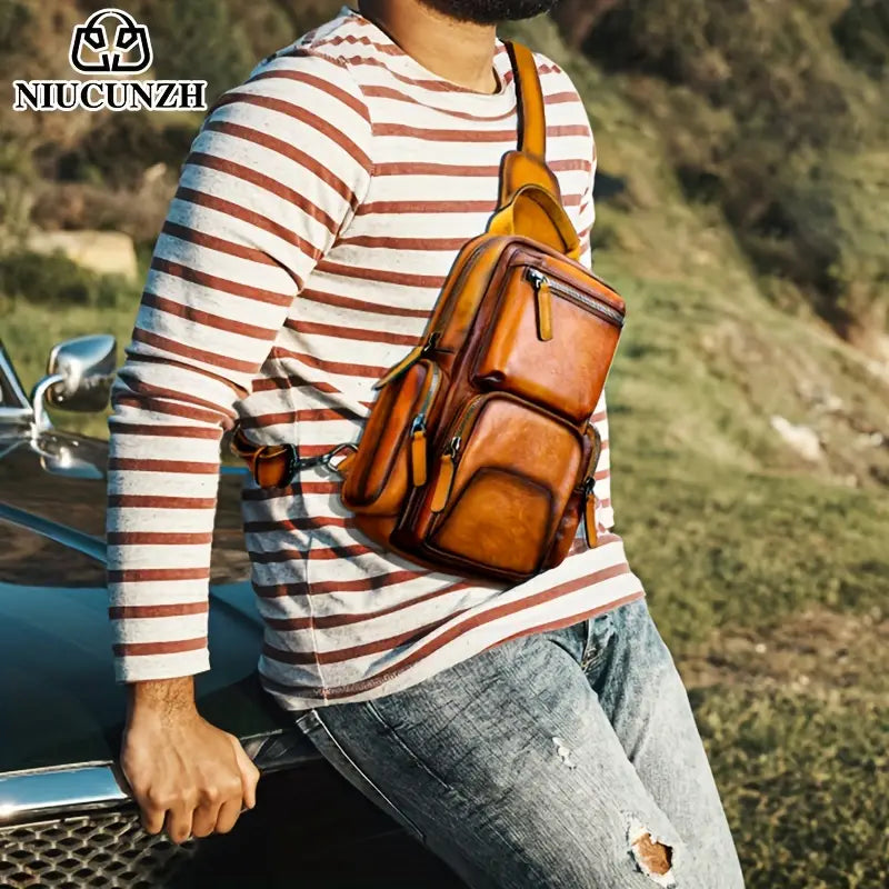 Liam | Vintage Cowhide Leather Shoulder Bag Travel Bag