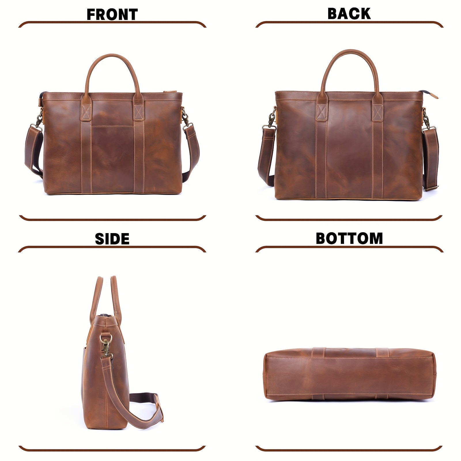 Felix | Vintage Leather Crossbody Travel Laptop Messenger Bag