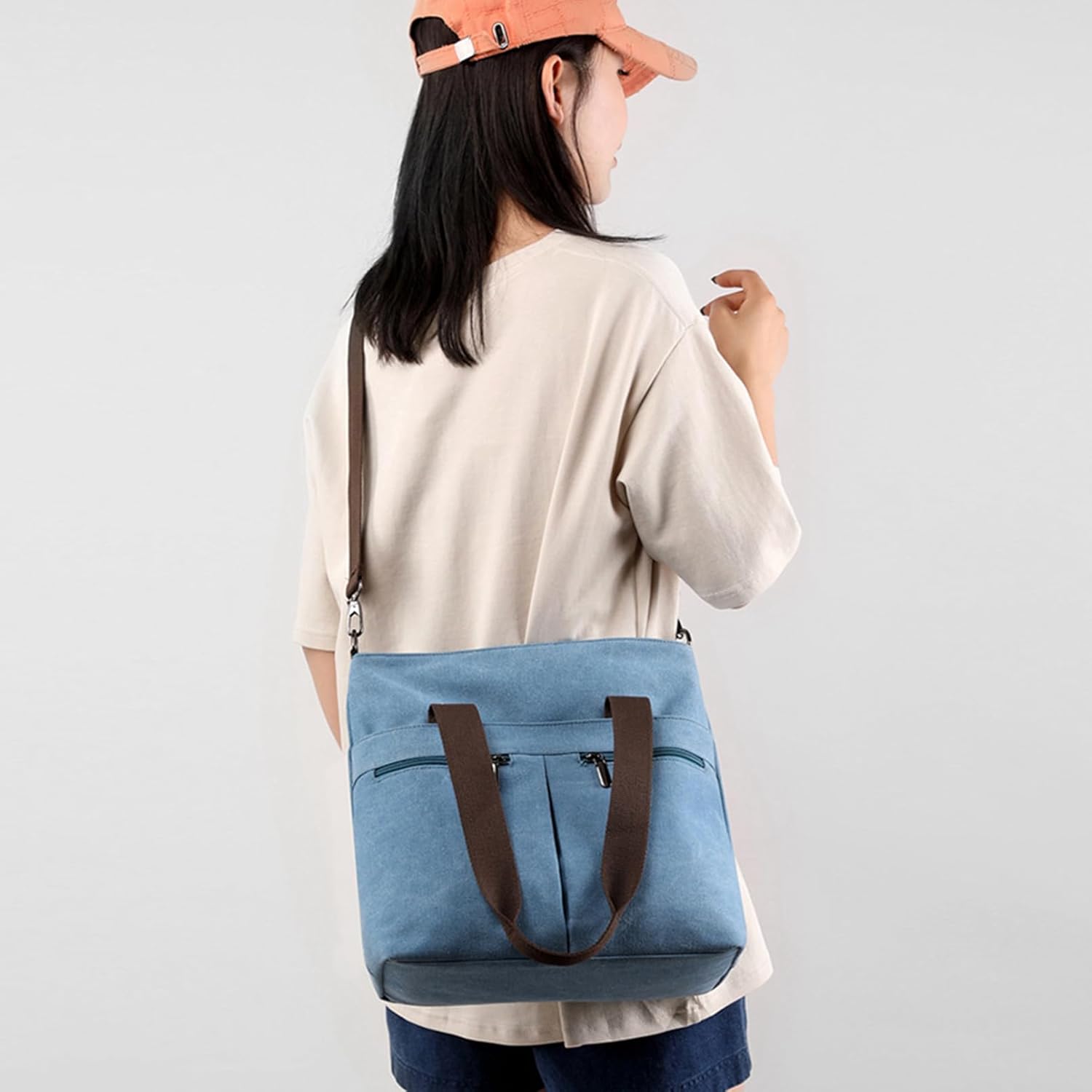 Lena | Canvas Shoulder Bag with Multiple Compartments