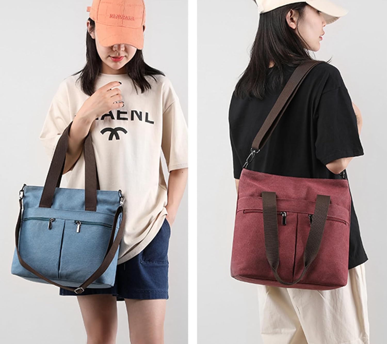 Lena | Canvas Shoulder Bag with Multiple Compartments