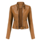 Women's zipper short biker jacket | Long -sleeved-3