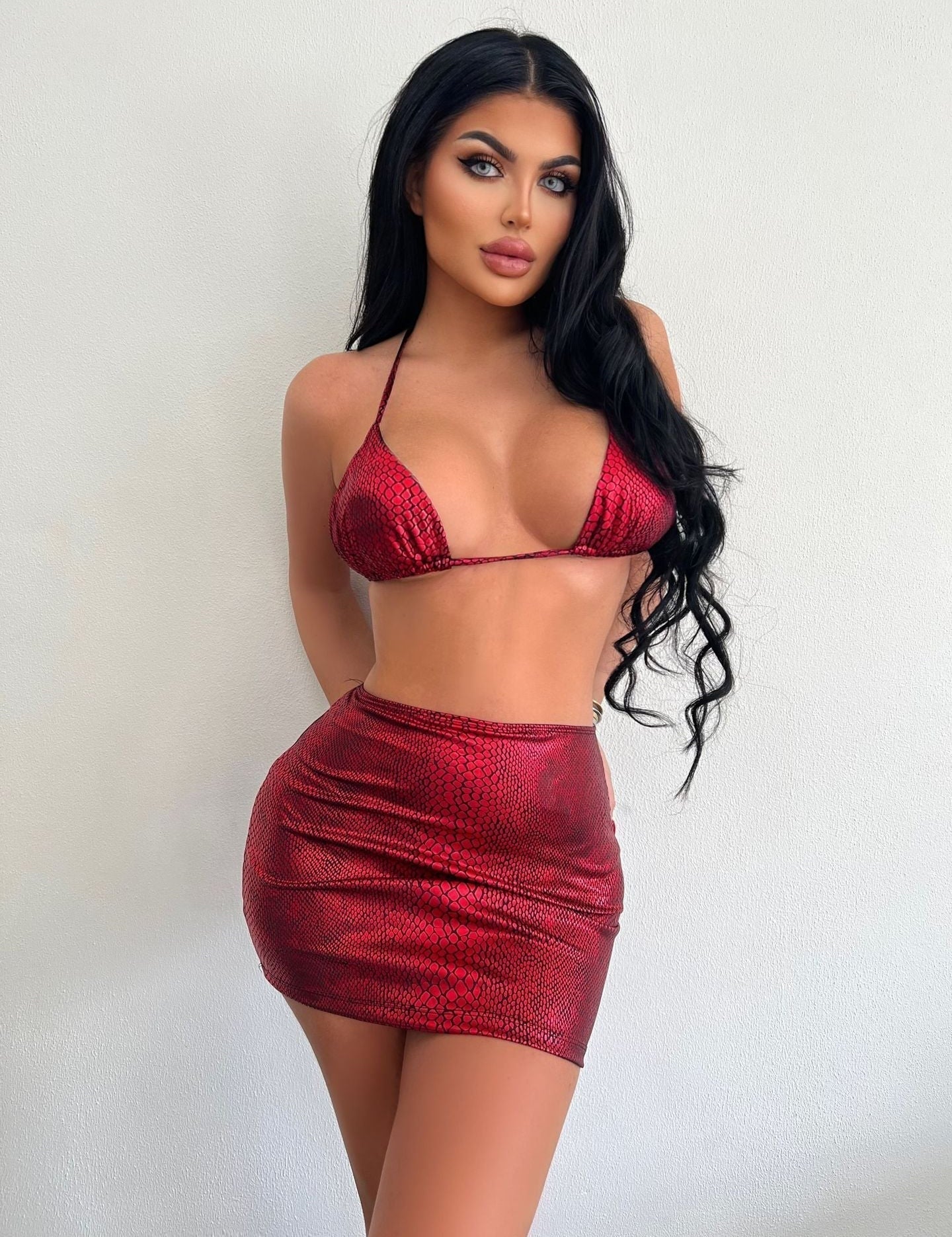PHOEBE | Trendy 3-Piece Snake Print Swimwear