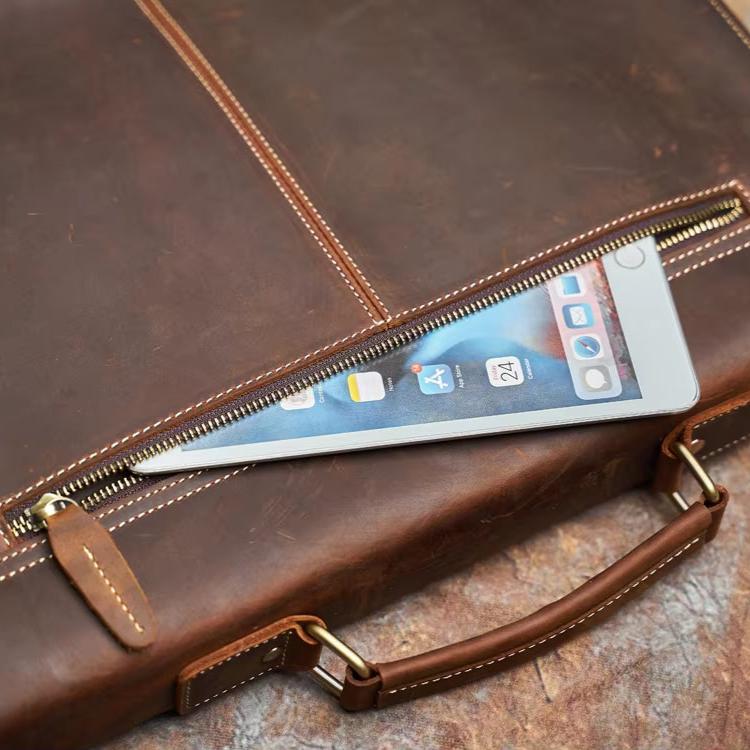 Liam | Retro Leather Crossbody Laptop Travel Messenger Handbag