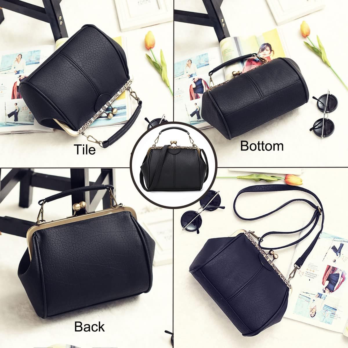 Isla | Vintage Kiss-Lock Crossbody Bag